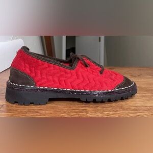 Placenza Cashmere vibram shoes Red and Black Womens 38